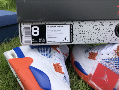 Air Jordan 4 White Blue Orange